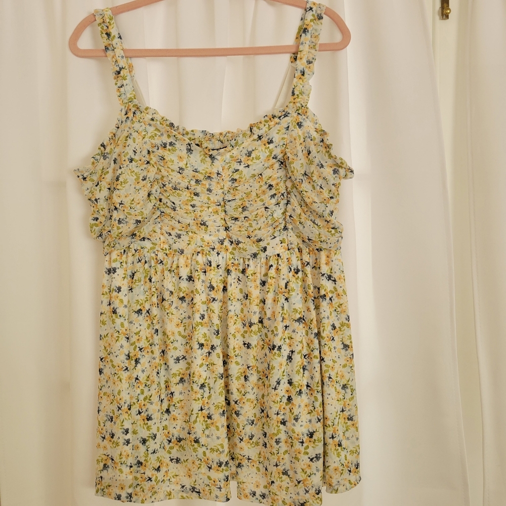 Torrid Ditsy Floral Tank Top with Adjustable Straps.